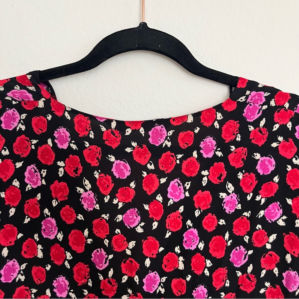 Zara Red Pink Floral Maxi Dress Romantic Cottagecore Boho Spring Whimsigoth - Picture 10 of 14